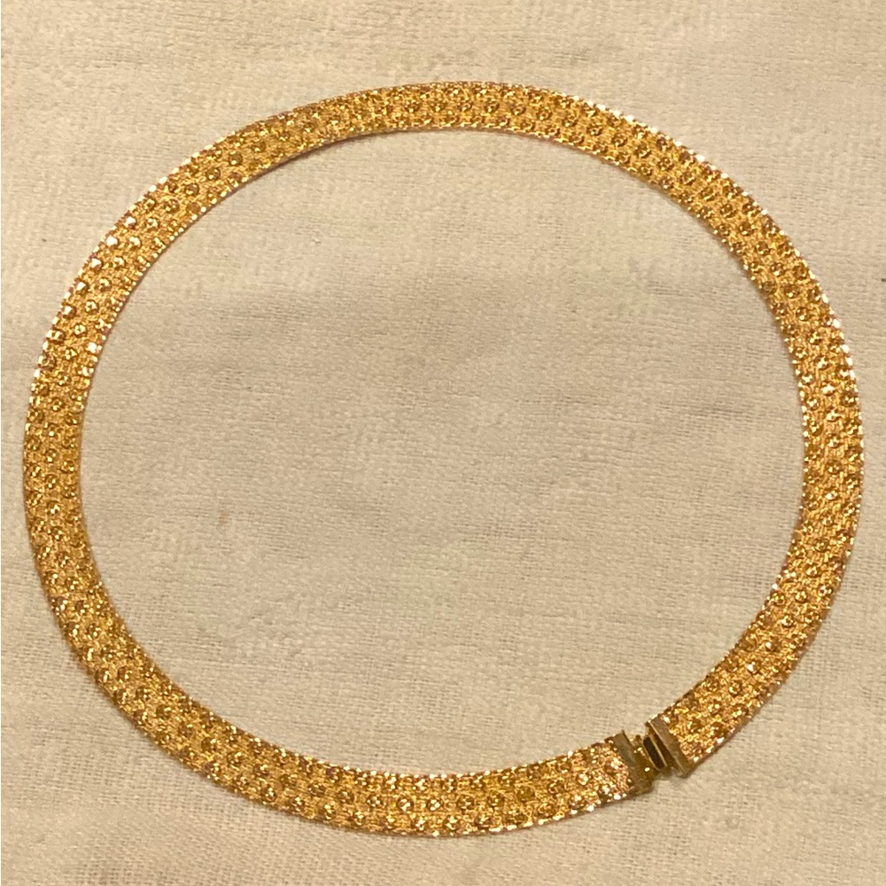 VINTAGE MONET SHARP GOLD TONE COLLAR NECKLACE